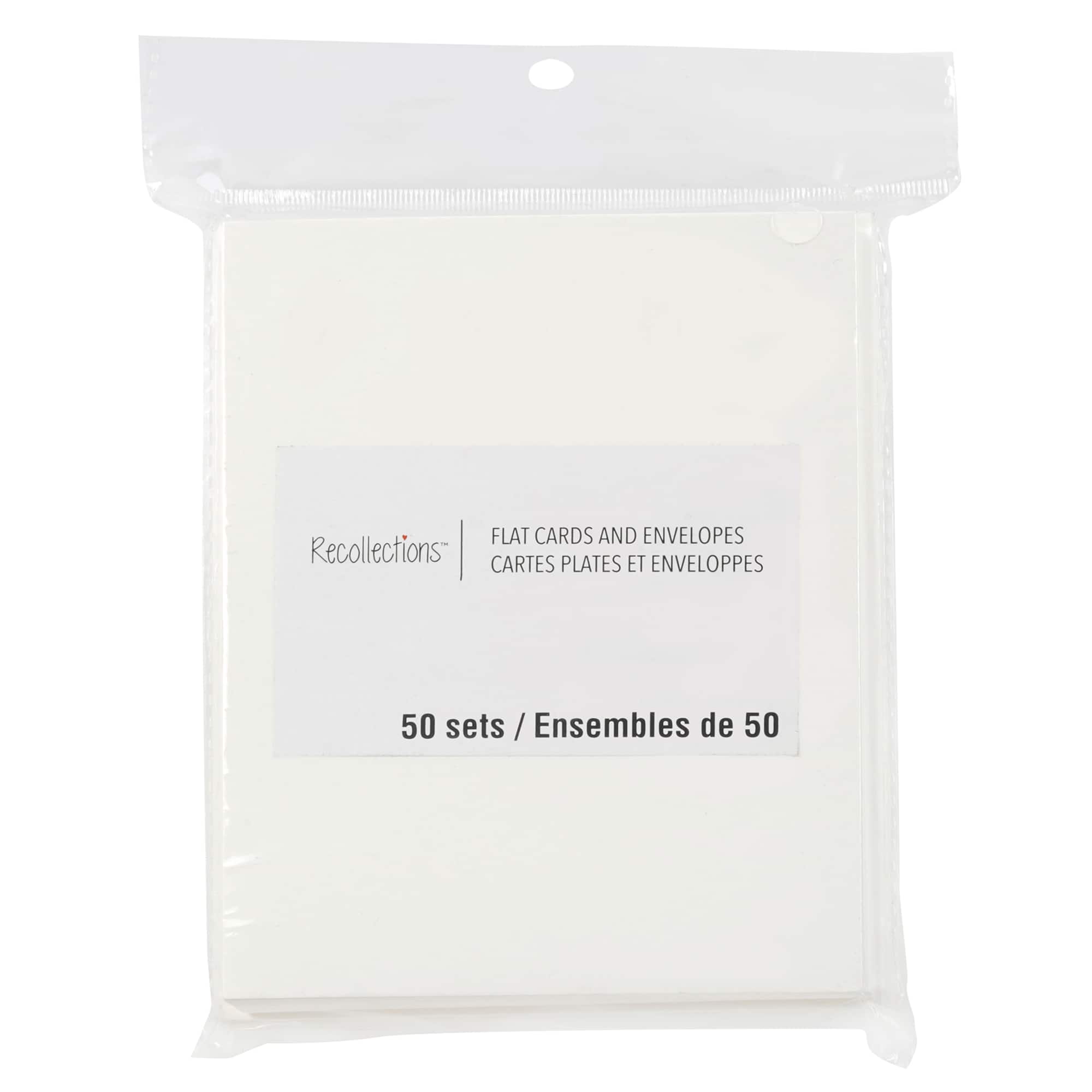 50 Sets of Ivory Flat Cards & Envelopes by Recollections™, 4.25" x 5.5"